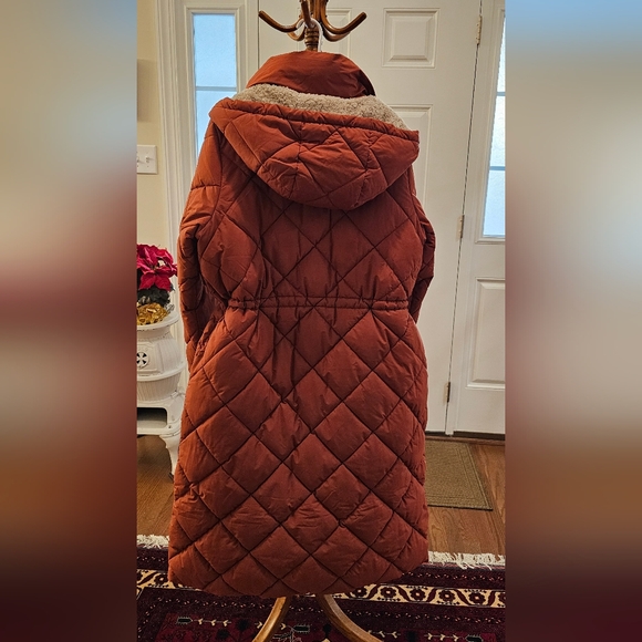 Women's Quilted Brown Coat - Picture 2 of 13